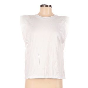 Zara extended shoulders white top